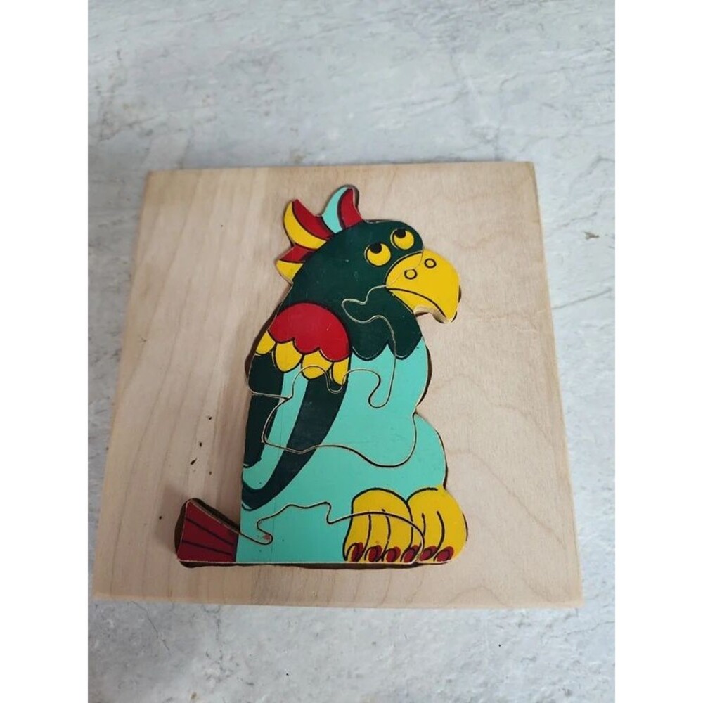 Thick wooden puzzle  parrot